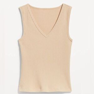 Old Navy- Rib-Knit V-Neck Tank Top nude/tan